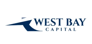Logo of West Bay Capital featuring stylized text and a graphic element.